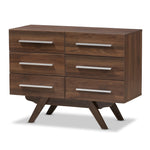 Load image into Gallery viewer, Baxton Studio Auburn Mid-Century Modern Walnut Brown Finished Wood 6-Drawer Dresser
