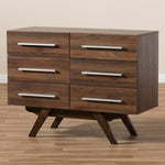 Load image into Gallery viewer, Baxton Studio Auburn Mid-Century Modern Walnut Brown Finished Wood 6-Drawer Dresser
