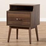 Load image into Gallery viewer, Baxton Studio Disa Mid-Century Modern Walnut Brown Finished Nightstand
