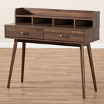 Load image into Gallery viewer, Baxton Studio Disa Mid-Century Modern Walnut Brown Finished 2-Drawer Desk
