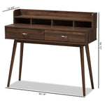 Load image into Gallery viewer, Baxton Studio Disa Mid-Century Modern Walnut Brown Finished 2-Drawer Desk
