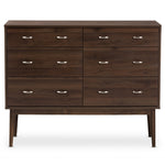 Load image into Gallery viewer, Baxton Studio Disa Mid-Century Modern Walnut Brown Finished 6-Drawer Dresser
