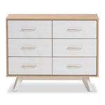 Load image into Gallery viewer, Baxton Studio Helena Mid-Century Modern Natural Oak And Whitewashed Finished Wood 6-Drawer Dresser
