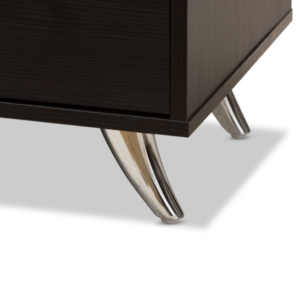 BAXTON STUDIO WARWICK MODERN AND CONTEMPORARY ESPRESSO BROWN FINISHED WOOD END TABLE