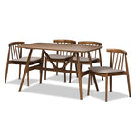 Load image into Gallery viewer, Baxton Studio Wyatt Mid-Century Modern Walnut Wood 5-Piece Dining Set
