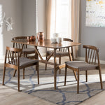 Load image into Gallery viewer, BAXTON STUDIO WYATT MID-CENTURY MODERN WALNUT WOOD 5-PIECE DINING SET
