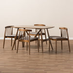 Load image into Gallery viewer, Baxton Studio Wyatt Mid-Century Modern Walnut Wood 5-Piece Dining Set
