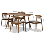 Load image into Gallery viewer, Baxton Studio Wyatt Mid-Century Modern Walnut Wood 5-Piece Dining Set
