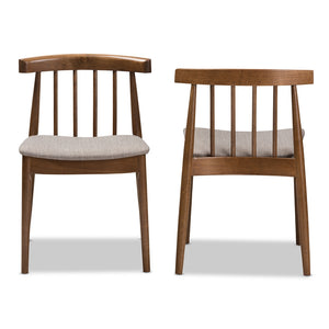 Baxton Studio Wyatt Mid-Century Modern Walnut Wood Dining Chair Set Of 2