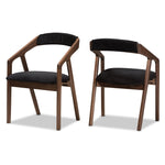 Load image into Gallery viewer, Baxton Studio Wendy Mid-Century Modern Black Fabric And Walnut Effect Wooden Dining Set
