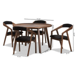 Load image into Gallery viewer, Baxton Studio Wendy Mid-Century Modern Black Fabric And Walnut Effect Wooden Dining Set
