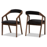 Load image into Gallery viewer, Baxton Studio Wendy Mid-Century Modern Black Velvet And &quot;Oak&quot; Medium Brown Wood Finishing Dining Chair Set Of 2
