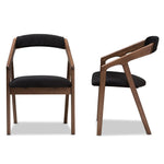 Load image into Gallery viewer, Baxton Studio Wendy Mid-Century Modern Black Velvet And &quot;Oak&quot; Medium Brown Wood Finishing Dining Chair Set Of 2
