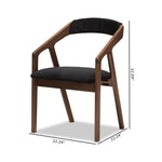 Load image into Gallery viewer, Baxton Studio Wendy Mid-Century Modern Black Velvet And &quot;Oak&quot; Medium Brown Wood Finishing Dining Chair Set Of 2
