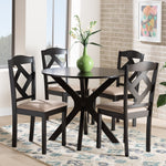 Load image into Gallery viewer, Baxton Studio Carlin Sand Fabric Upholstered And Dark Brown Finished Wood 5-Piece Dining Set
