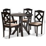 Load image into Gallery viewer, Baxton Studio Riona Sand Fabric Upholstered And Dark Brown Finished Wood 5-Piece Dining Set
