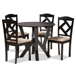 Load image into Gallery viewer, Baxton Studio Riona Sand Fabric Upholstered And Dark Brown Finished Wood 5-Piece Dining Set
