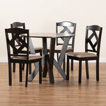 Load image into Gallery viewer, Baxton Studio Riona Sand Fabric Upholstered And Dark Brown Finished Wood 5-Piece Dining Set
