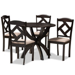 Load image into Gallery viewer, Baxton Studio Quinlan Modern And Contemporary Sand Fabric Upholstered And Dark Brown Finished Wood 5-Piece Dining Set
