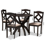 Load image into Gallery viewer, Baxton Studio Quinlan Modern And Contemporary Sand Fabric Upholstered And Dark Brown Finished Wood 5-Piece Dining Set
