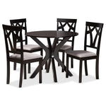 Load image into Gallery viewer, Baxton Studio Luise Modern And Contemporary Grey Fabric Upholstered And Dark Brown Finished Wood 5-Piece Dining Set
