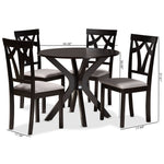 Load image into Gallery viewer, Baxton Studio Luise Modern And Contemporary Grey Fabric Upholstered And Dark Brown Finished Wood 5-Piece Dining Set
