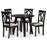 Load image into Gallery viewer, Baxton Studio Derya Modern Transitional Grey Fabric Upholstered And Dark Brown Finished Wood 5-Piece Dining Set
