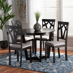 Load image into Gallery viewer, Baxton Studio Telma Modern And Contemporary Grey Fabric Upholstered And Dark Brown Finished Wood 5-Piece Dining Set
