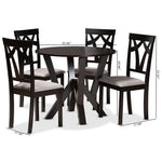 Load image into Gallery viewer, Baxton Studio Branca Modern And Contemporary Grey Fabric Upholstered And Dark Brown Finished Wood 5-Piece Dining Set
