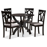 Load image into Gallery viewer, Baxton Studio Rasa Modern And Contemporary Grey Fabric Upholstered And Dark Brown Finished Wood 5-Piece Dining Set
