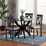 Load image into Gallery viewer, Baxton Studio Rasa Modern And Contemporary Grey Fabric Upholstered And Dark Brown Finished Wood 5-Piece Dining Set
