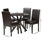 Load image into Gallery viewer, Baxton Studio Asli Modern Espresso Brown Faux Leather And Wood 5-Piece Dining Set
