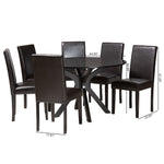 Load image into Gallery viewer, Baxton Studio Asli Modern Espresso Brown Faux Leather And Wood 7-Piece Dining Set
