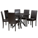 Load image into Gallery viewer, Baxton Studio Asli Modern Espresso Brown Faux Leather And Wood 7-Piece Dining Set
