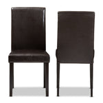 Load image into Gallery viewer, Baxton Studio Mia Modern And Contemporary Dark Brown Faux Leather Upholstered Dining Chair Set Of 2
