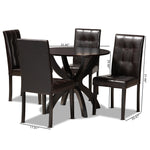 Load image into Gallery viewer, Baxton Studio Elira Modern And Contemporary Dark Brown Faux Leather Upholstered And Dark Brown Finished Wood 5-Piece Dining Set
