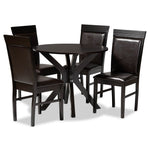 Load image into Gallery viewer, Baxton Studio Jeane Modern And Contemporary Dark Brown Faux Leather Upholstered And Dark Brown Finished Wood 5-Piece Dining Set
