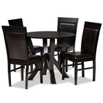 Load image into Gallery viewer, Baxton Studio Nada Modern And Contemporary Dark Brown Faux Leather Upholstered And Dark Brown Finished Wood 5-Piece Dining Set
