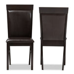 Load image into Gallery viewer, Baxton Studio Thea Modern And Contemporary Dark Brown Faux Leather Upholstered Dining Chair Set Of 2
