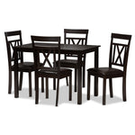 Load image into Gallery viewer, Baxton Studio Rosie Modern And Contemporary Dark Brown Faux Leather Upholstered 5-Piece Dining Set
