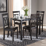 Load image into Gallery viewer, Baxton Studio Rosie Modern And Contemporary Dark Brown Faux Leather Upholstered 5-Piece Dining Set
