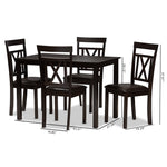 Load image into Gallery viewer, Baxton Studio Rosie Modern And Contemporary Dark Brown Faux Leather Upholstered 5-Piece Dining Set
