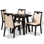 Load image into Gallery viewer, Baxton Studio Ryan Modern And Contemporary Beige Faux Leather Upholstered And Dark Brown Finished Wood 5-Piece Dining Set
