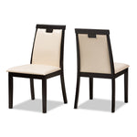 Load image into Gallery viewer, Baxton Studio Evelyn Modern And Contemporary Beige Faux Leather Upholstered And Dark Brown Finished Dining Chair Set Of 2
