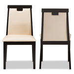 Load image into Gallery viewer, Baxton Studio Evelyn Modern And Contemporary Beige Faux Leather Upholstered And Dark Brown Finished Dining Chair Set Of 2
