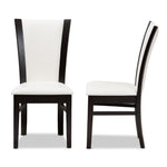 Load image into Gallery viewer, Baxton Studio Adley Modern And Contemporary Dark Brown Finished White Faux Leather Dining Chair Set Of 2
