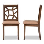 Load image into Gallery viewer, Baxton Studio Abilene Mid-Century Light Brown Fabric Upholstered And Walnut Brown Finished Dining Chair Set Of 2
