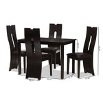 Load image into Gallery viewer, Baxton Studio Alani Modern And Contemporary Dark Brown Faux Leather Upholstered 5-Piece Dining Set
