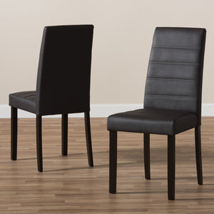 Baxton Studio Lorelle Modern And Contemporary Brown Faux Leather Upholstered Dining Chair Set Of 2