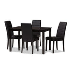 Load image into Gallery viewer, Baxton Studio Lorelle Modern And Contemporary Brown Faux Leather Upholstered 5-Piece Dining Set
